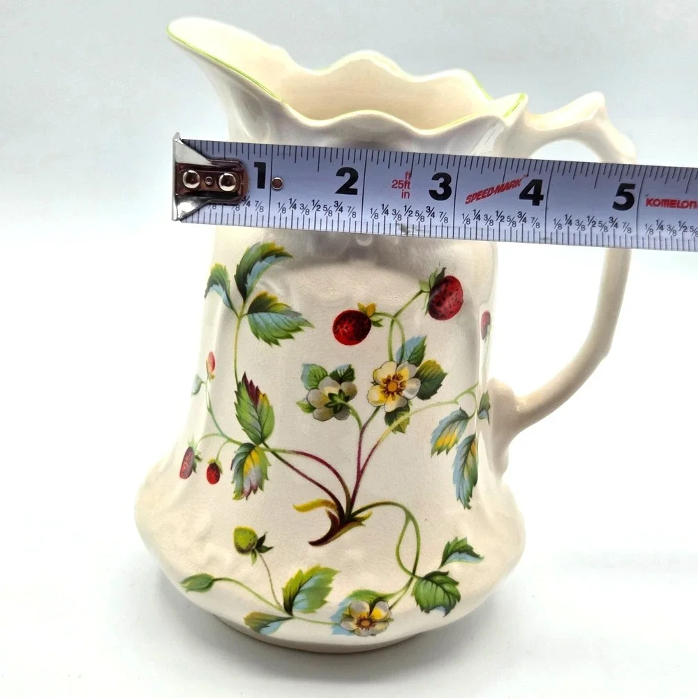 James Kent Old Foley Strawberry Stoneware Pitcher‎ Made in England